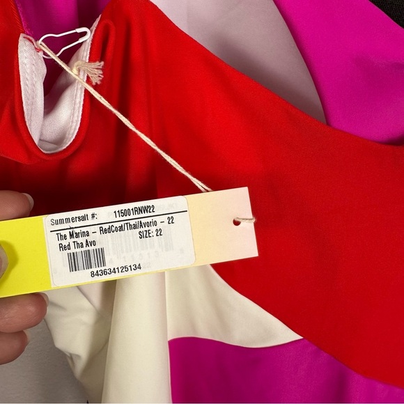 Summersalt Women’s The Marina One Piece in Red, Pink, and White Swimsuit Size 22 - Picture 3 of 6